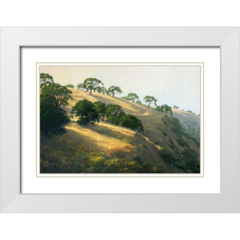 Afternoon Shadows White Modern Wood Framed Art Print with Double Matting by Oleary, Kathy