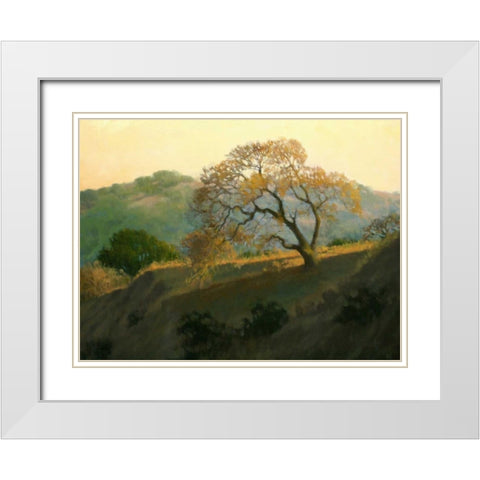 Buckeye Glow White Modern Wood Framed Art Print with Double Matting by OLeary, Kathy