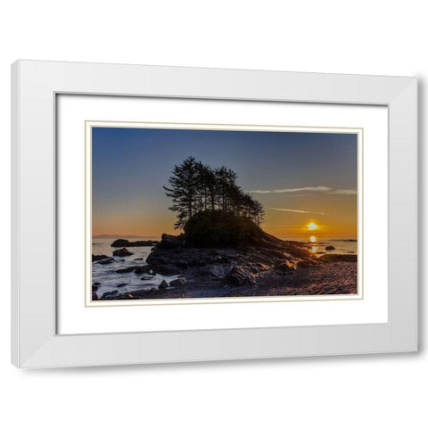 Botany Bay Sunset White Modern Wood Framed Art Print with Double Matting by Oldford, Tim