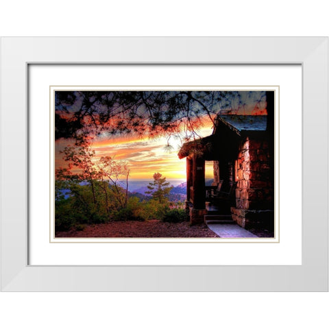 Grand Canyon Cabin White Modern Wood Framed Art Print with Double Matting by Oldford, Tim