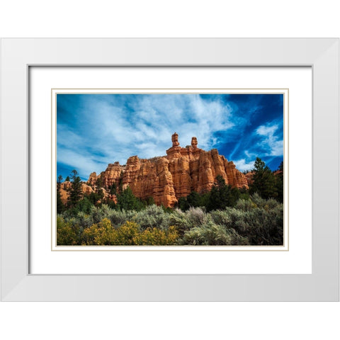 Red Canyon White Modern Wood Framed Art Print with Double Matting by Oldford, Tim