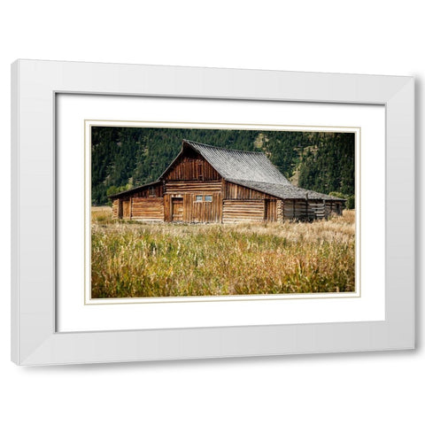 Teton Barn White Modern Wood Framed Art Print with Double Matting by Oldford, Tim