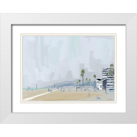 Annenberg Beach House White Modern Wood Framed Art Print with Double Matting by Oswald, Pete