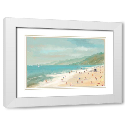 Santa Monica Beach White Modern Wood Framed Art Print with Double Matting by Oswald, Pete