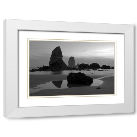 Monoliths White Modern Wood Framed Art Print with Double Matting by Oldford, Tim
