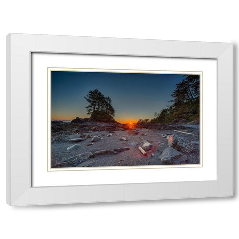 Westcoast Sunset White Modern Wood Framed Art Print with Double Matting by Oldford, Tim