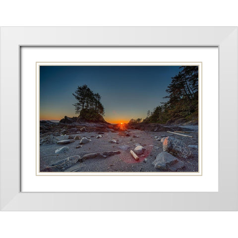 Westcoast Sunset White Modern Wood Framed Art Print with Double Matting by Oldford, Tim