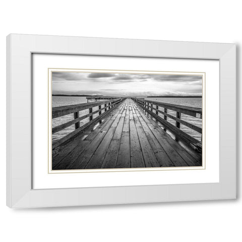 Sidney Pier White Modern Wood Framed Art Print with Double Matting by Oldford, Tim