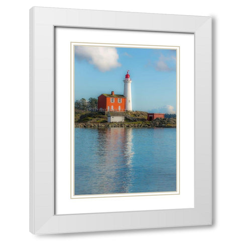 Lighthouse Reflection White Modern Wood Framed Art Print with Double Matting by Oldford, Tim