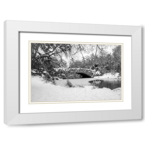 Stone Bridge White Modern Wood Framed Art Print with Double Matting by Oldford, Tim