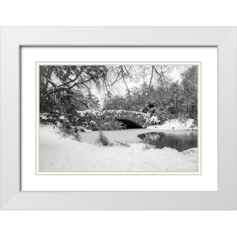 Stone Bridge White Modern Wood Framed Art Print with Double Matting by Oldford, Tim