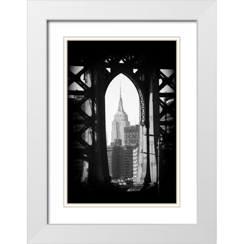 New York 2 White Modern Wood Framed Art Print with Double Matting by Okula, Carina