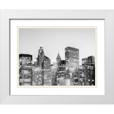 New York 3 White Modern Wood Framed Art Print with Double Matting by Okula, Carina