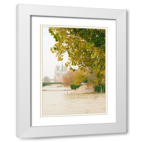 Notre Dame 2 White Modern Wood Framed Art Print with Double Matting by Okula, Carina