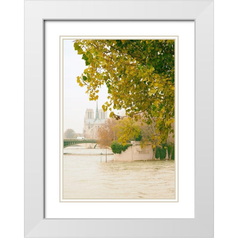 Notre Dame 2 White Modern Wood Framed Art Print with Double Matting by Okula, Carina