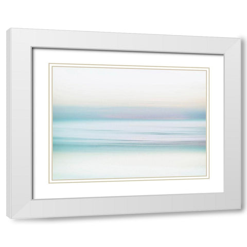 Oceanscape 1 White Modern Wood Framed Art Print with Double Matting by Okula, Carina