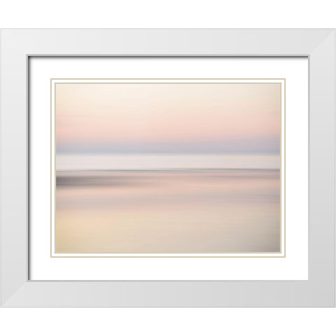Oceanscape 2 White Modern Wood Framed Art Print with Double Matting by Okula, Carina