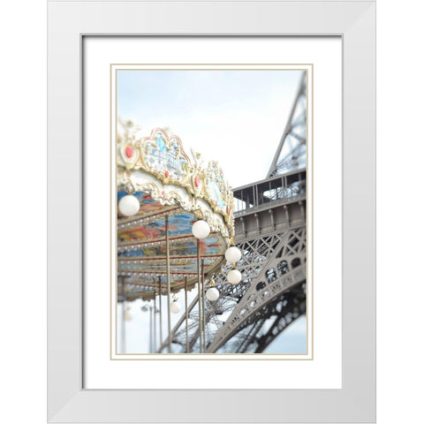Paris Dreams 3 White Modern Wood Framed Art Print with Double Matting by Okula, Carina