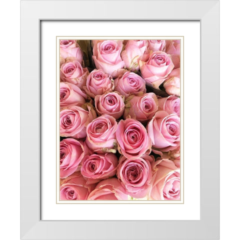 Paris Petals 3 White Modern Wood Framed Art Print with Double Matting by Okula, Carina