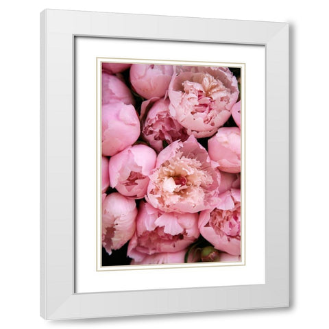 Peony 4 White Modern Wood Framed Art Print with Double Matting by Okula, Carina
