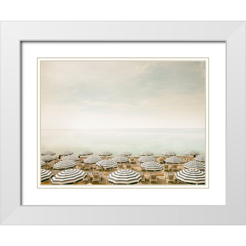 Seaside 4 White Modern Wood Framed Art Print with Double Matting by Okula, Carina