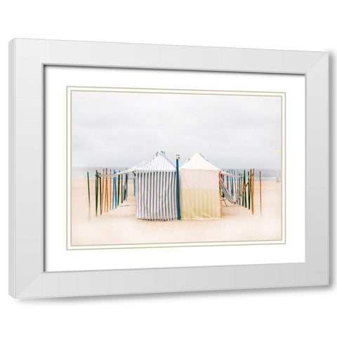 Seaside 5 White Modern Wood Framed Art Print with Double Matting by Okula, Carina