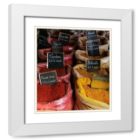 French Market No. 1 White Modern Wood Framed Art Print with Double Matting by Okula, Carina