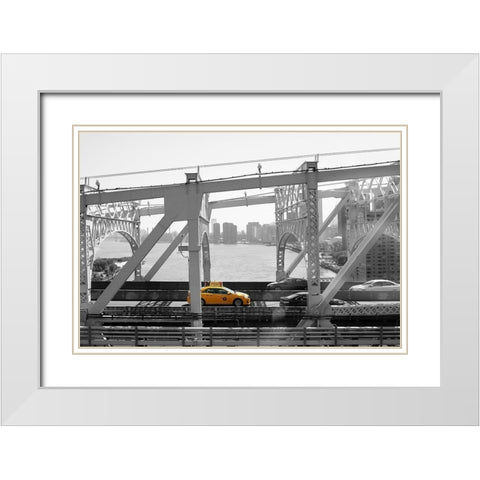 New York White Modern Wood Framed Art Print with Double Matting by Okula, Carina