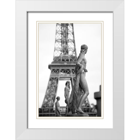 Paris No. 1 White Modern Wood Framed Art Print with Double Matting by Okula, Carina