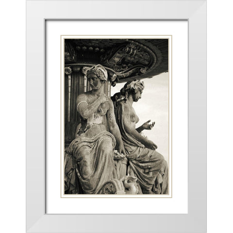 Paris No. 4 White Modern Wood Framed Art Print with Double Matting by Okula, Carina