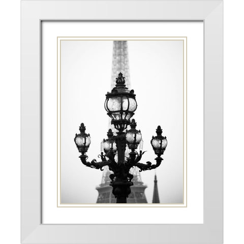 City of Light and Love White Modern Wood Framed Art Print with Double Matting by Okula, Carina