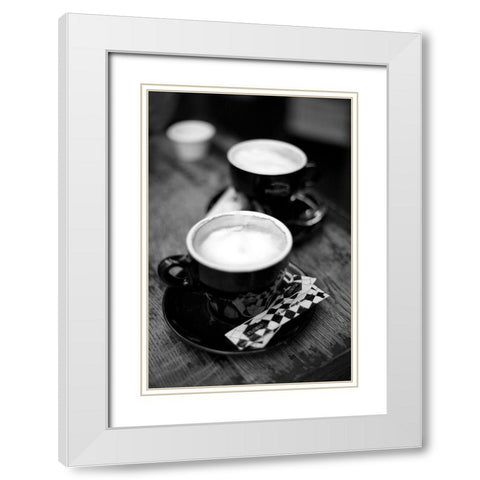 Paris Cafe No. 22 White Modern Wood Framed Art Print with Double Matting by Okula, Carina