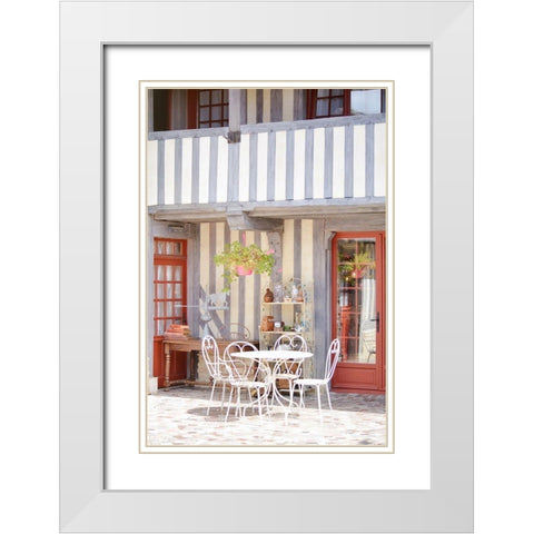 Sunshine Blues White Modern Wood Framed Art Print with Double Matting by Okula, Carina