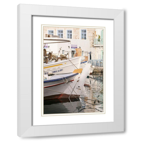 Morning by The Fishing Port White Modern Wood Framed Art Print with Double Matting by Okula, Carina