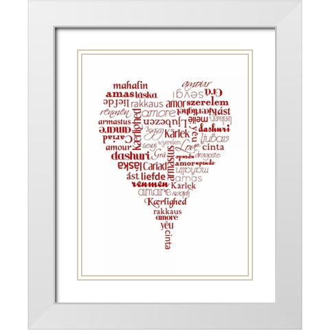 Translation of Love White Modern Wood Framed Art Print with Double Matting by Proctor, Tenisha
