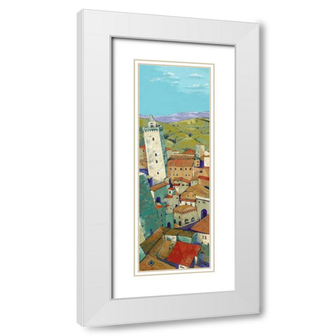 Rooftops of San Gimignano White Modern Wood Framed Art Print with Double Matting by Parsons, Jane Henry