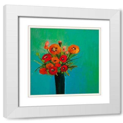 Blue Summer Dreams White Modern Wood Framed Art Print with Double Matting by Pristas, Tracy Lynn