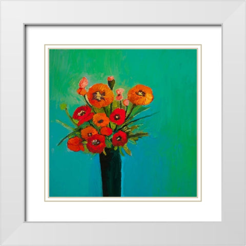 Blue Summer Dreams White Modern Wood Framed Art Print with Double Matting by Pristas, Tracy Lynn