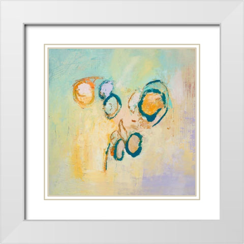 Sky Circles White Modern Wood Framed Art Print with Double Matting by Pristas, Tracy Lynn