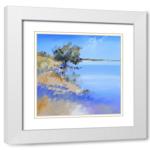 Lake Bolac White Modern Wood Framed Art Print with Double Matting by Penny, Craig Trewin