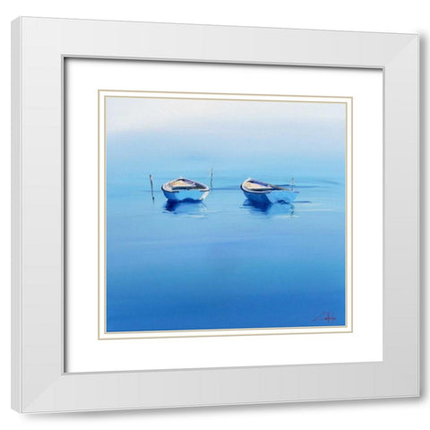 Late Moorings White Modern Wood Framed Art Print with Double Matting by Penny, Craig Trewin