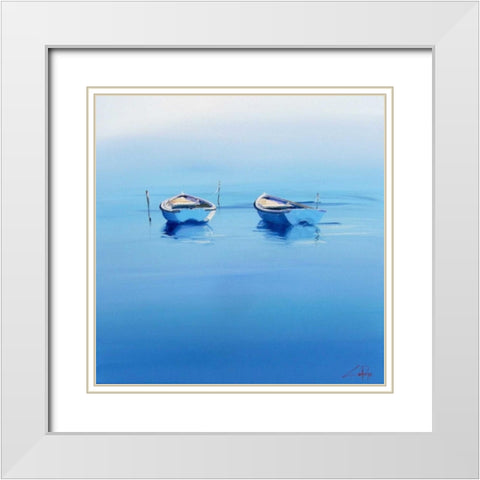 Late Moorings White Modern Wood Framed Art Print with Double Matting by Penny, Craig Trewin