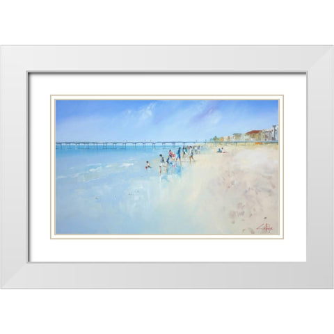 Low Tide at Henley White Modern Wood Framed Art Print with Double Matting by Penny, Craig Trewin