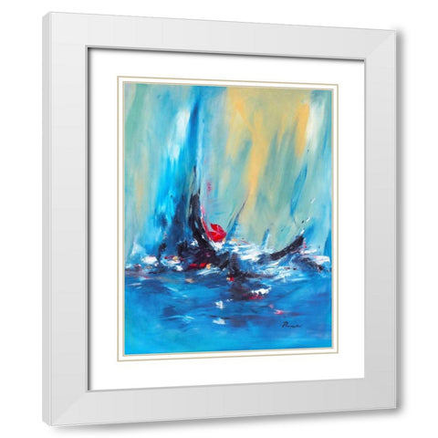 Aurora White Modern Wood Framed Art Print with Double Matting by Parsons, Sarah