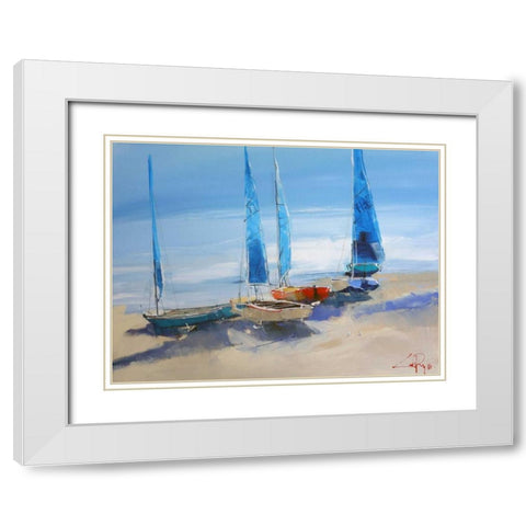 Before The Sail White Modern Wood Framed Art Print with Double Matting by Penny, Craig Trewin