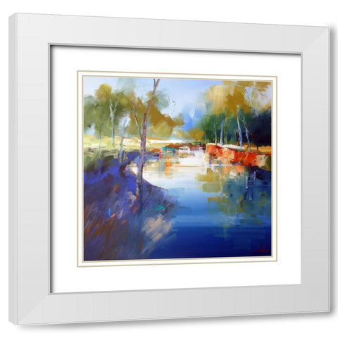 Morning at Cobram White Modern Wood Framed Art Print with Double Matting by Penny, Craig Trewin