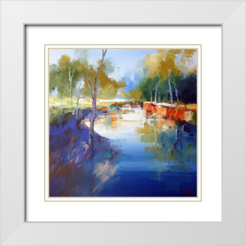 Morning at Cobram White Modern Wood Framed Art Print with Double Matting by Penny, Craig Trewin