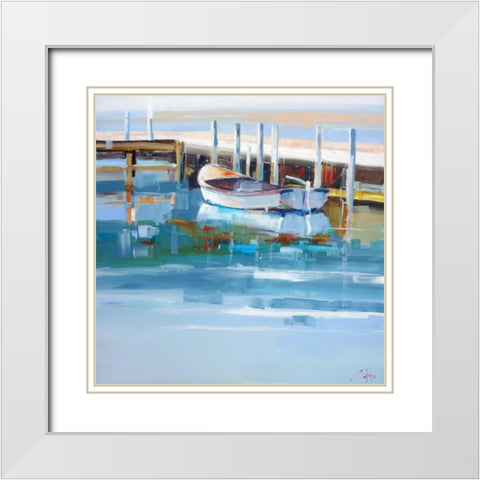 Mooring, Solitude White Modern Wood Framed Art Print with Double Matting by Penny, Craig Trewin