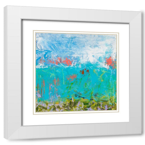 Cerulean Escapes II White Modern Wood Framed Art Print with Double Matting by Pristas, Tracy Lynn