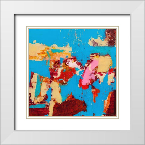 Folded Sunset I White Modern Wood Framed Art Print with Double Matting by Pristas, Tracy Lynn